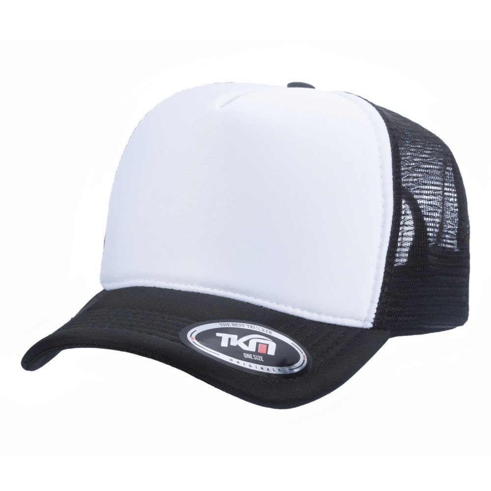 Boné Trucker Poliéster Preto Com Frente Branca - Cód 196