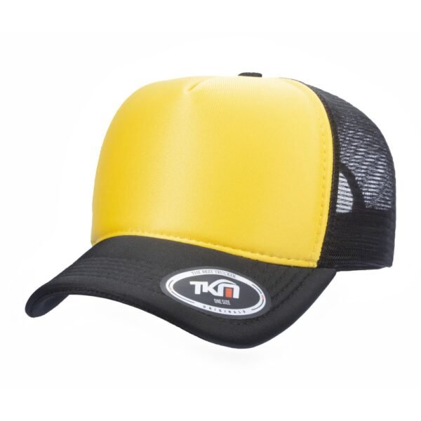 Boné Trucker Poliéster Preto Com Frente Amarela - Cód 199