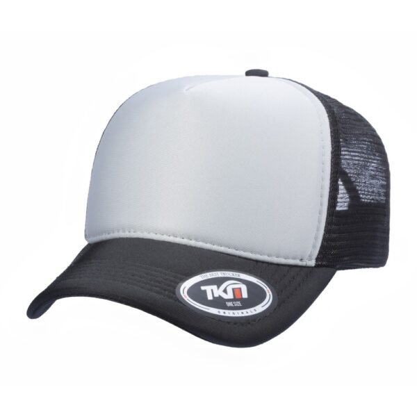 Boné Trucker Poliéster Preto Com Frente Cinza - Cód 201