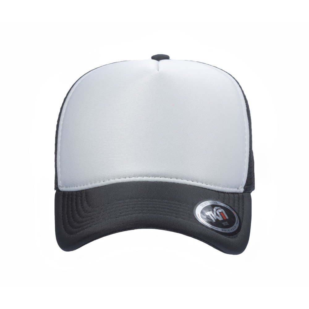 Boné Trucker Poliéster Preto Com Frente Cinza - Cód 201 - Imagem 2