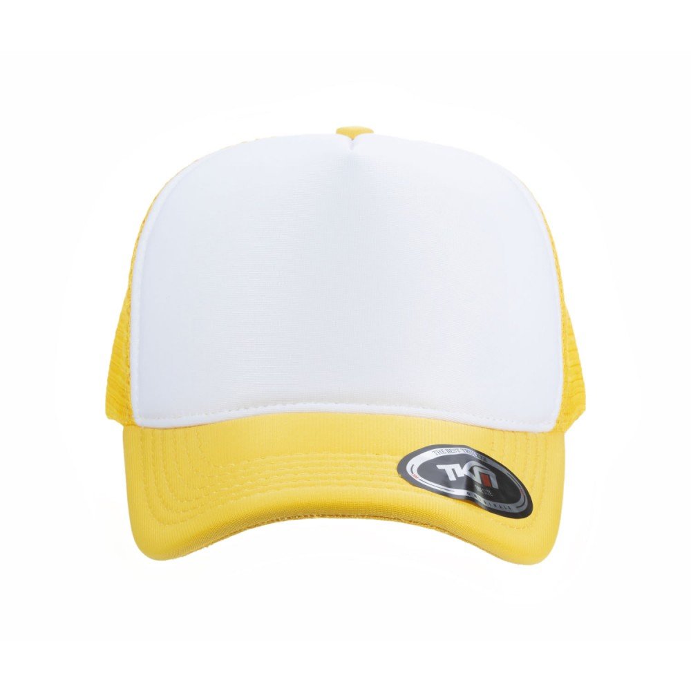 Boné Trucker Poliéster Amarelo Com Frente Branca - Cód 204 - Imagem 2