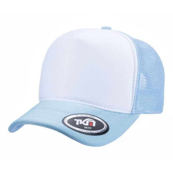 Boné Trucker Poliéster Azul Bebê Com Frente Branca - Cód 206