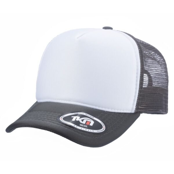 Boné Trucker Poliéster Chumbo Com Frente Branca - Cód 208