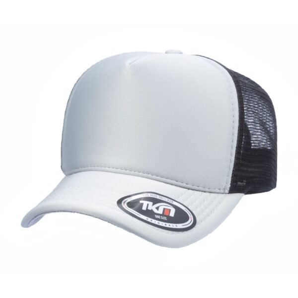 Boné Trucker Poliéster Cinza Com Tela Preta - Cód 210
