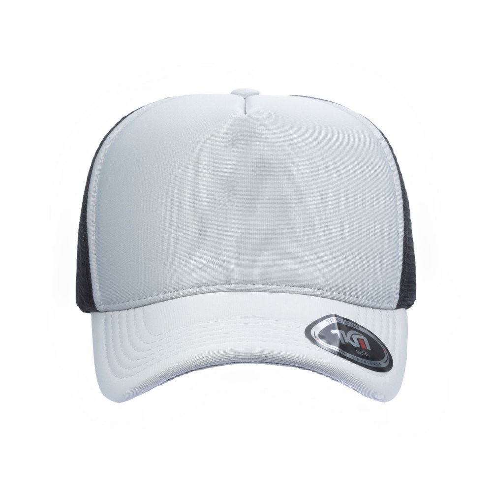 Boné Trucker Poliéster Cinza Com Tela Preta - Cód 210 - Imagem 2