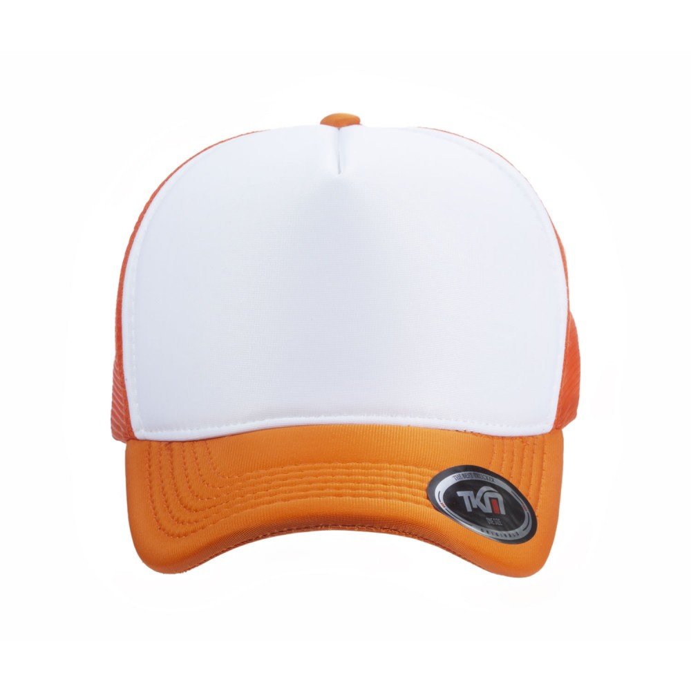 Boné Trucker Poliéster Laranja Com Frente Branca - Cód 212 - Imagem 2