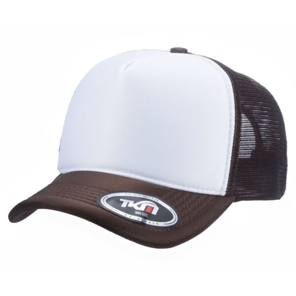 Boné Trucker Poliéster Marrom Com Frente Branca - Cód 216