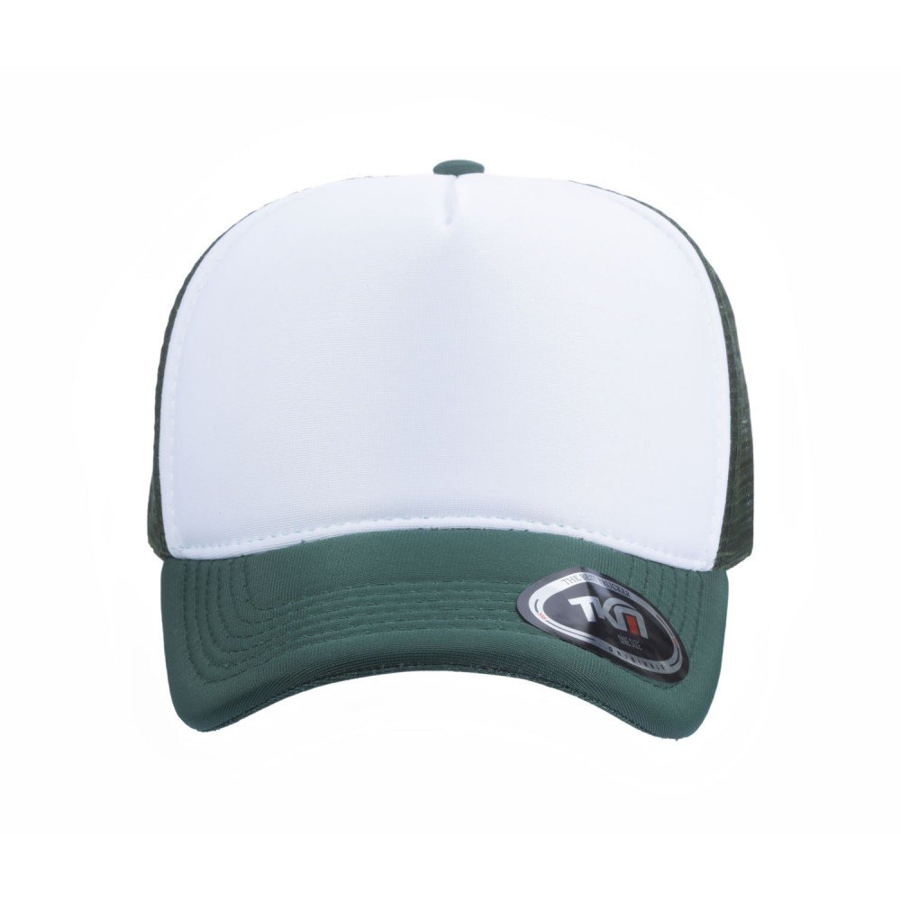 Boné Trucker Poliéster Verde Musgo Com Frente Branca - Cód 218 - Imagem 2