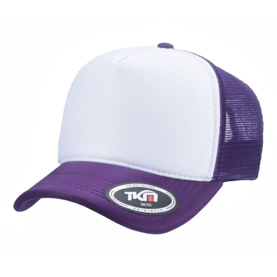 Boné Trucker Poliéster Roxo Com Frente Branca - Cód 226