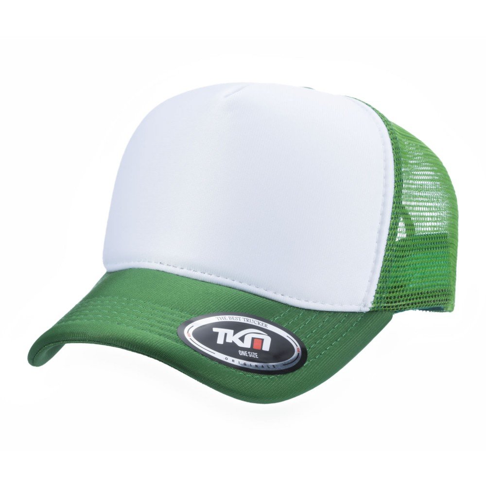 Boné Trucker Poliéster Verde Bandeira Com Frente Branca - Cód 230