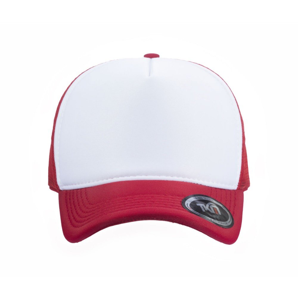Boné Trucker Poliéster Vermelho Com Frente Branca - Cód 233 - Imagem 2