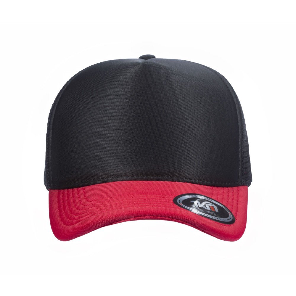 Boné Trucker Poliéster Preto Com Aba Vermelha - Cód 462 - Imagem 2
