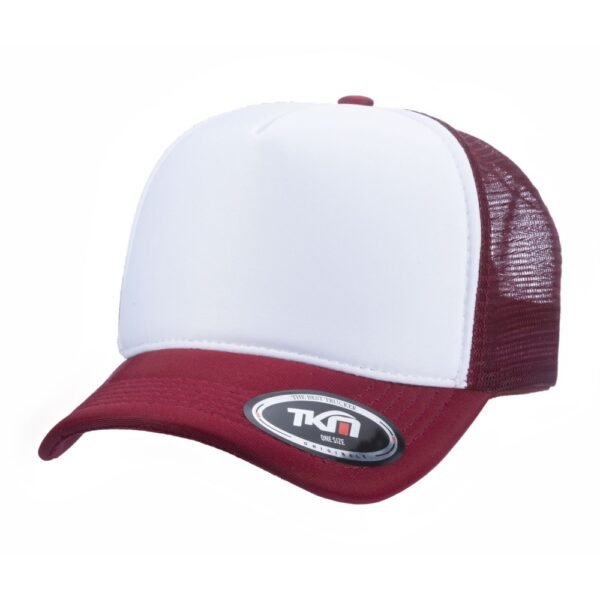 Boné Trucker Poliéster Vinho Com Frente Branca - Cód 236