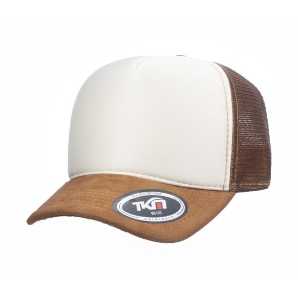 Boné Trucker Poliéster Caramelo Com Frente Bege - Cód 240