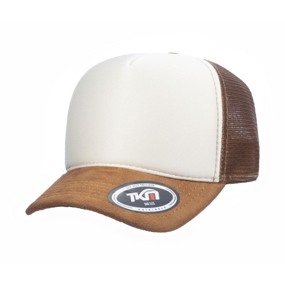 Boné Trucker Poliéster Caramelo Com Frente Bege - Cód 240