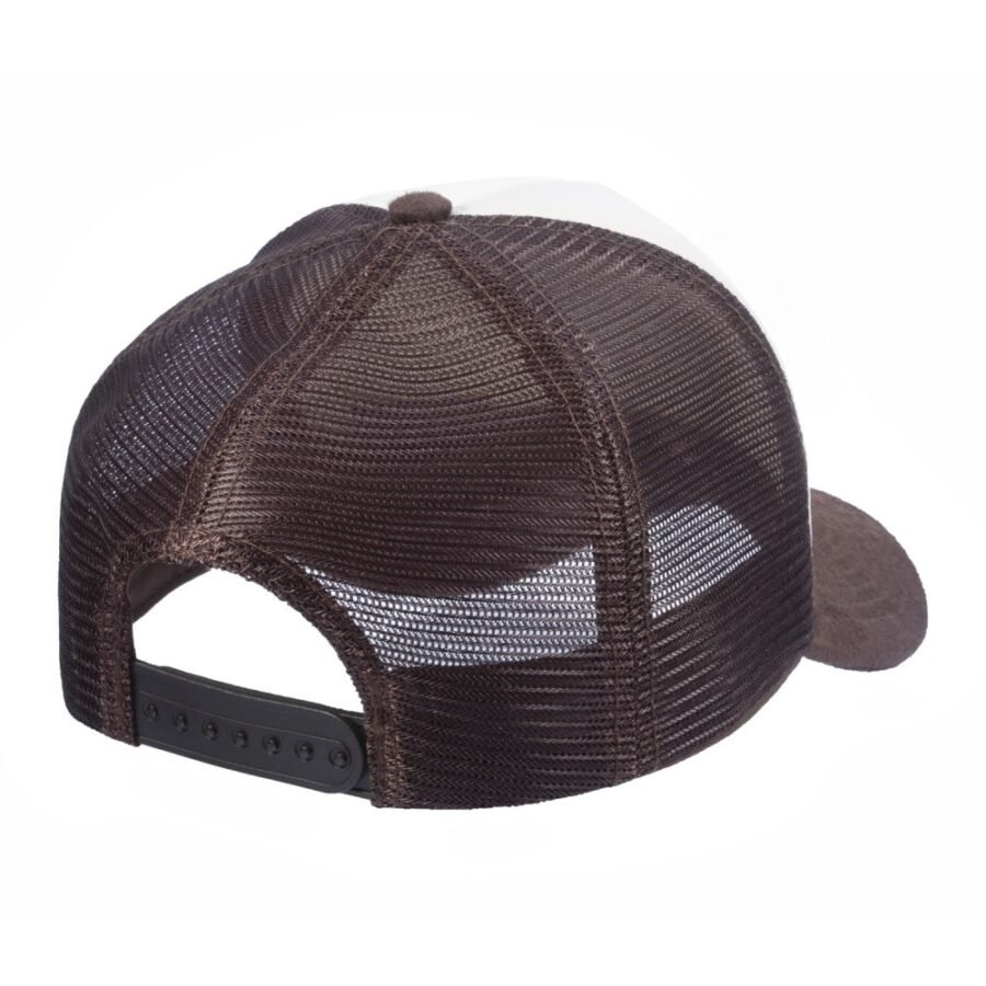 Boné Trucker Poliéster Café Com Frente Bege - Cód 241 - Imagem 3