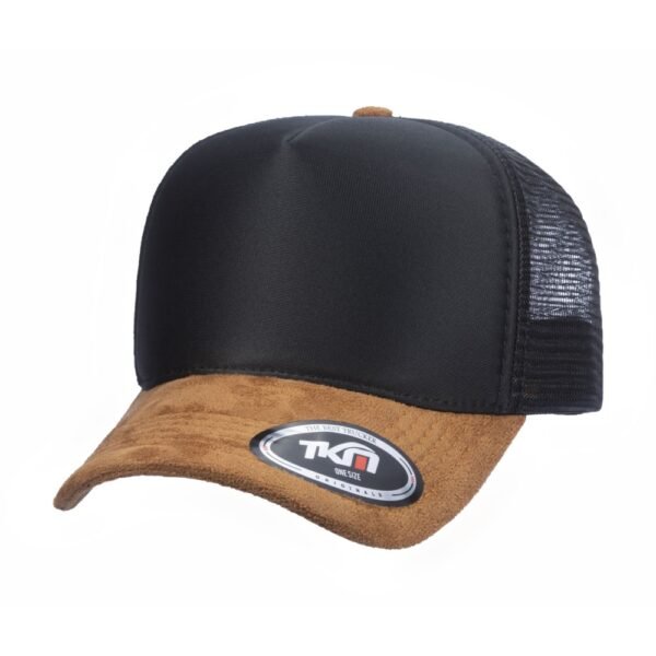 Boné Trucker Poliéster Preto Com Aba Caramelo - Cód 202