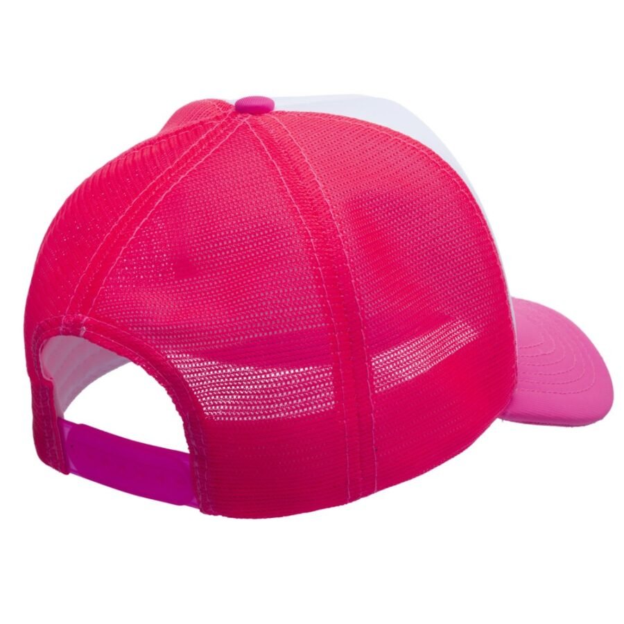 Boné Trucker Poliéster Rosa Fluor Com Frente Branca - Cód 250 - Imagem 3