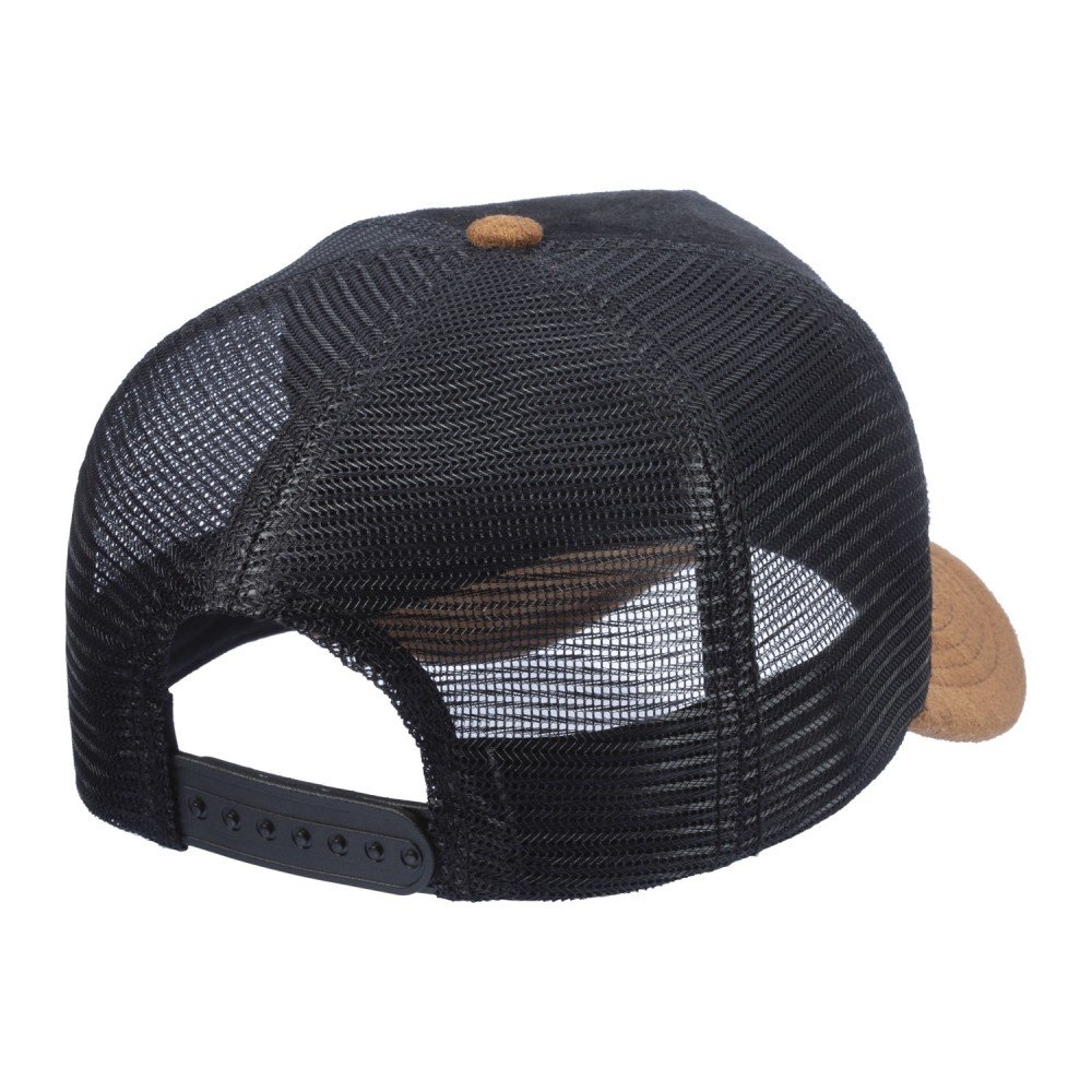 Boné Trucker Camurça Preto Com Aba Caramelo - Cód 348 - Imagem 3