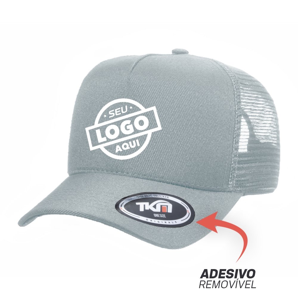 Boné Trucker Sarja Poliéster Cinza - Cód 597