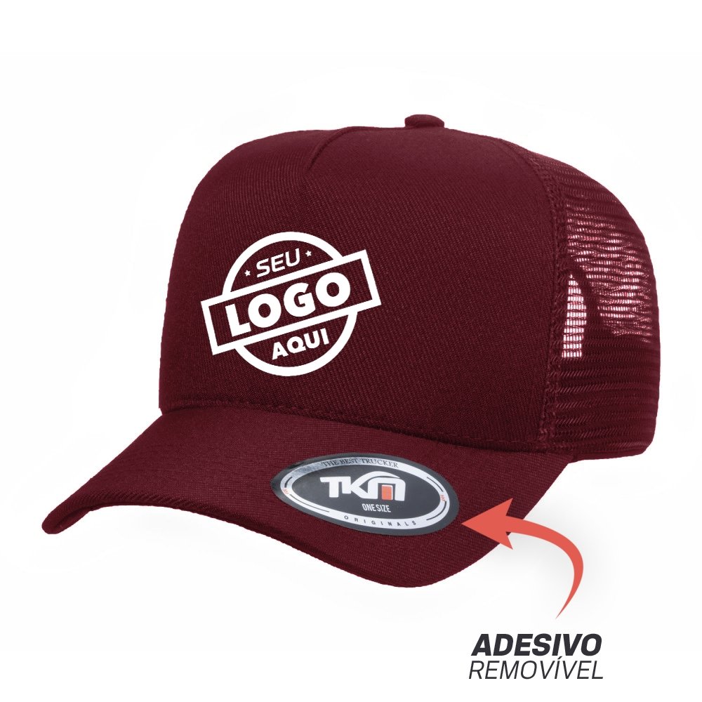 Boné Trucker Sarja Poliéster Vinho - Cód 899