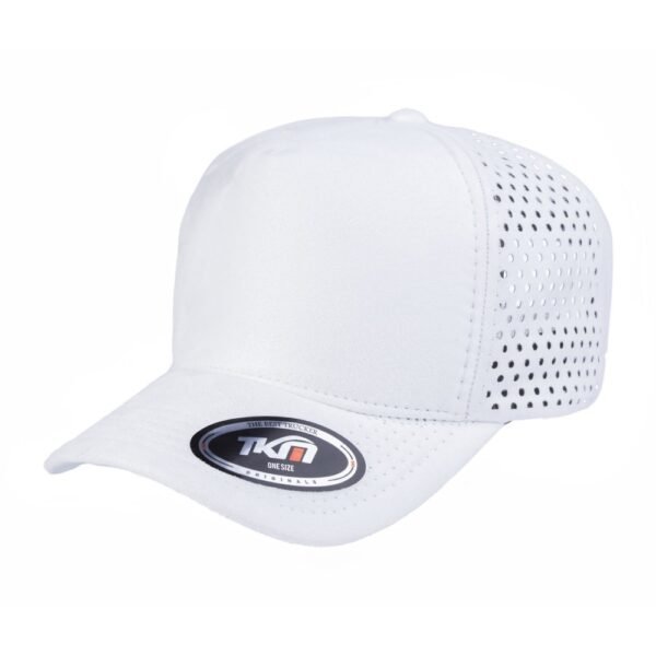 Boné 5 Painéis Camurça Furadinho Branco - Cód 849