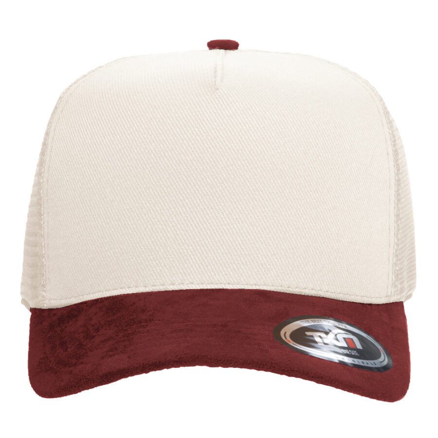 Boné Trucker Blend Bege Com Aba Vinho - Cód 1156 - Imagem 2