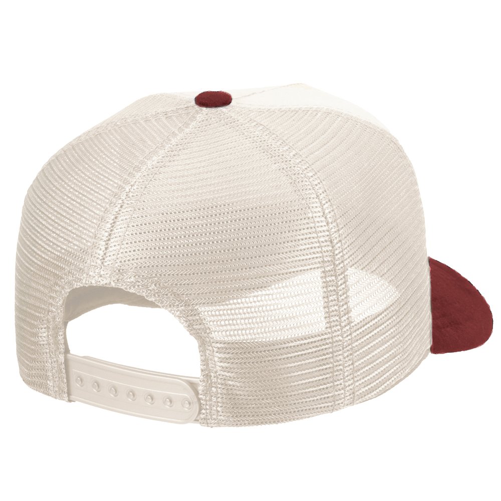 Boné Trucker Blend Bege Com Aba Vinho - Cód 1156 - Imagem 3