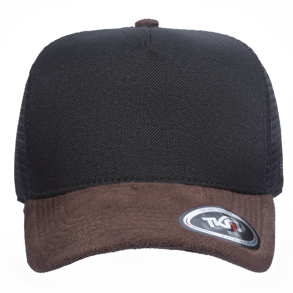 Boné Trucker Blend Preto Com Aba Marrom - Cód 883 - Imagem 2