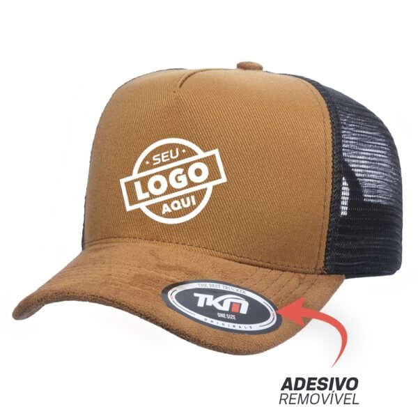 Boné Trucker Blend Caramelo Com Tela Preta - Cód 885