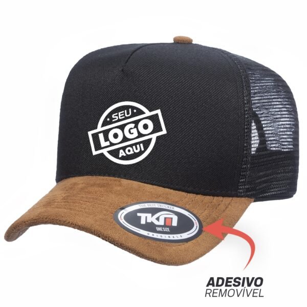 Boné Trucker Blend Preto Com Aba Caramelo - Cód 886