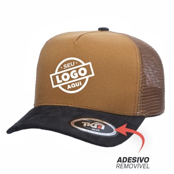 Boné Trucker Blend Caramelo Com Aba Preta - Cód 889