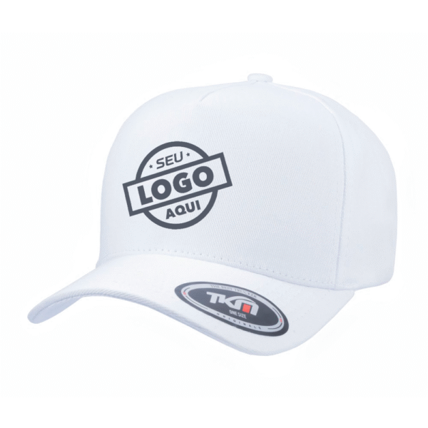 Boné 5 Painéis Sarja Algodão Branco - Cód 390