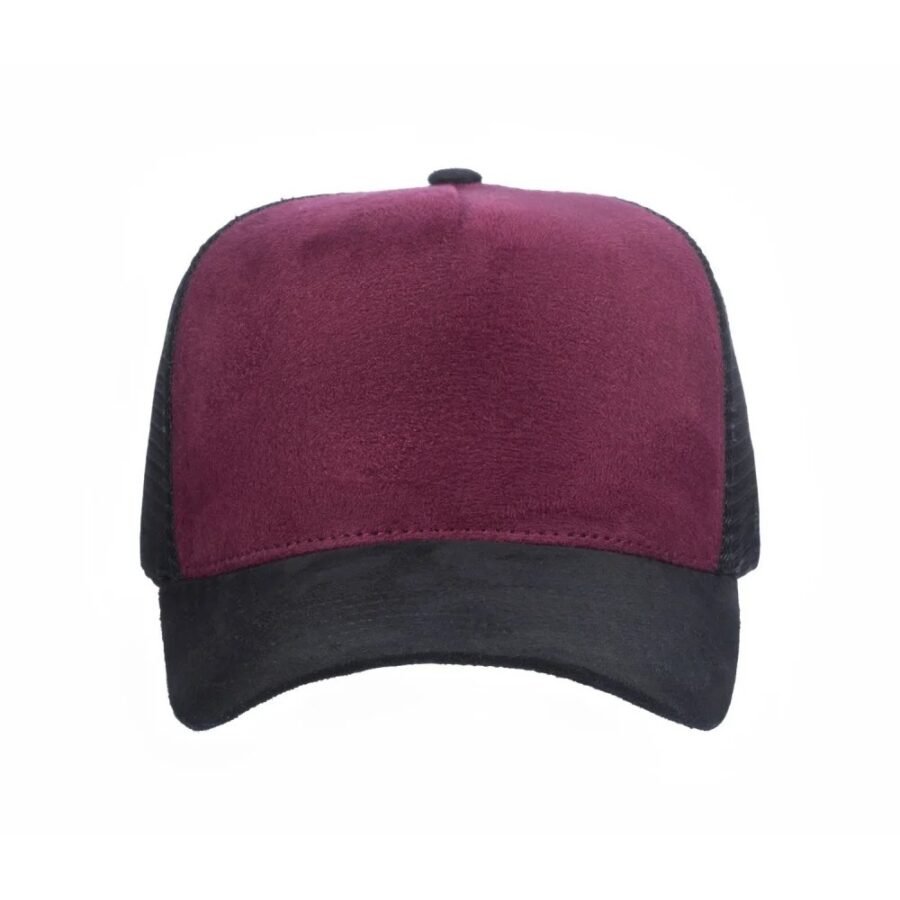 Boné Trucker Camurça Preto Com Frente Vinho - Cód 882 - Imagem 2