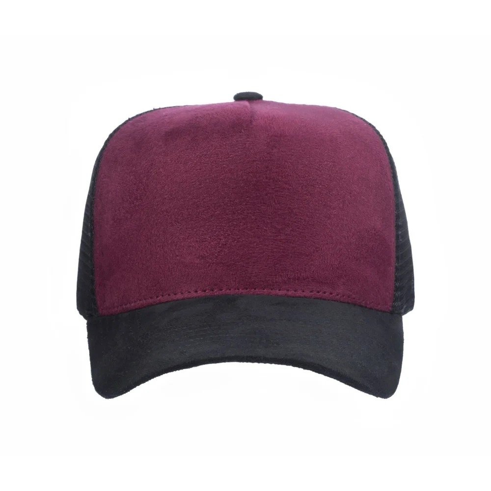 Boné Trucker Camurça Preto Com Frente Vinho - Cód 882 - Imagem 2