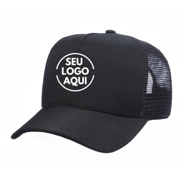 Boné Trucker Sarja Poliéster Preto - Cód 351